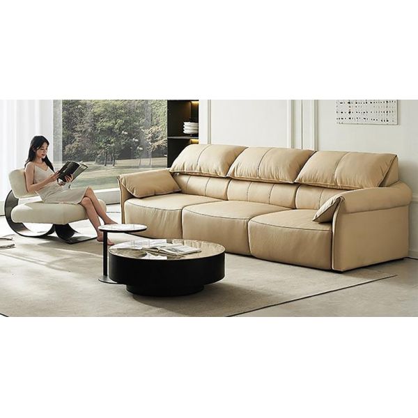 BN Modern Elephant High Back Ear Recliner Living Room Multifunctional Automatic Retractable Genuine Leather Sofa Bed