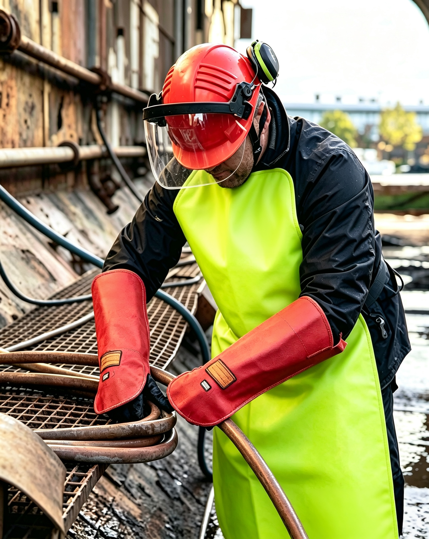 Adjustable Straps Water Jetting Apron Lightweight Protective Safety Clothes High Visibility