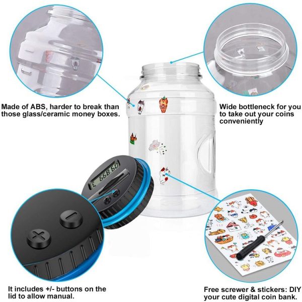 копилка монетки 21.8cm цифров