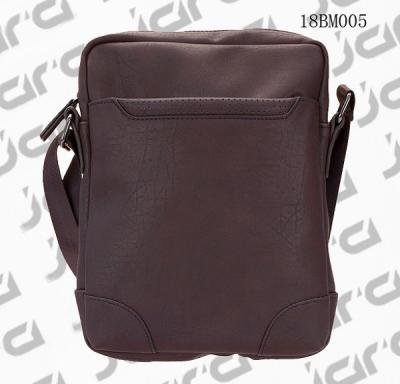 Brown Cross Shoulder Mens Fashion Bags , Waterproof Cross Body Bag In PU