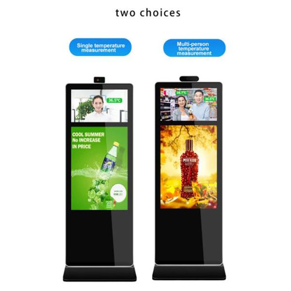 Temperature Screening Digital Signage Kiosk Advertising Player Display