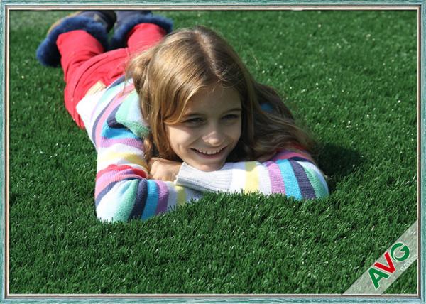 Anti - Wear Landscaping Artificial Grass With Field Green / Apple Green Color