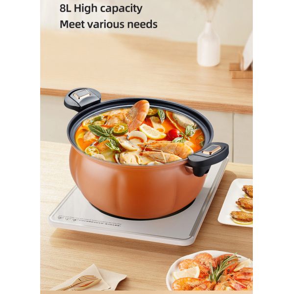 литое железо герметической электрической кастрюли кухни 8L не вставляет с защелкой ручки