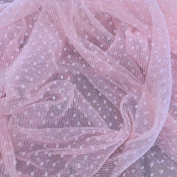 145cm Wedding Dress Mesh Crepe Woven Fabric Dot Tulle Style 50-90gsm
