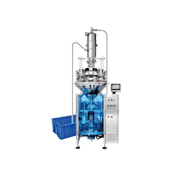 Auto vacuum feeder packaging machine with multihead weigher for food