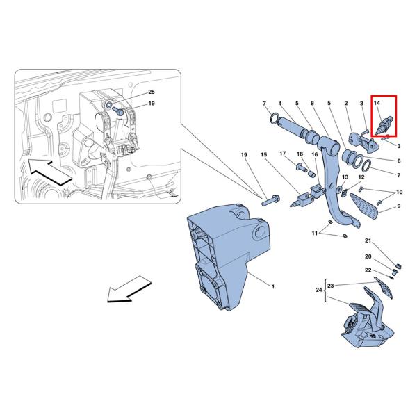 Pour Ferrari 488 430 458 Californie F12 Pour Maserati Quattroporte M139 Granturismo Grancabrio Commutateur de lumière de freinage OEM 201957