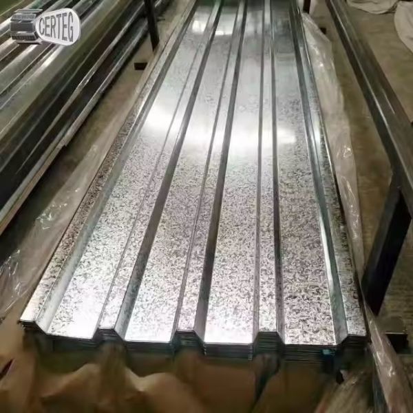 Structural Steel SS550GD SGC570 Full Hard GI Metal Tile Corrugated Roof Panel Z120g Galvanized Sheet Regular Spangle
