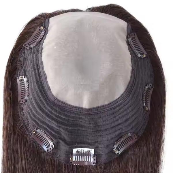 Cuticle Remy Hair Topper Full Injected Poly skin Best Quality Hair Top Piece Hairpieces for Women Wig Lady Toupee Topper