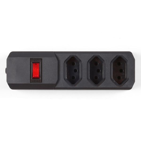 3 outlet Brazil Type Extension Socket With On/Off Switch