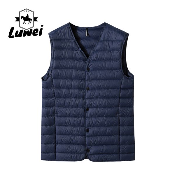 V Neck Bubble Vest Jacket Polyester Легкий спортивный жилет на открытом воздухе