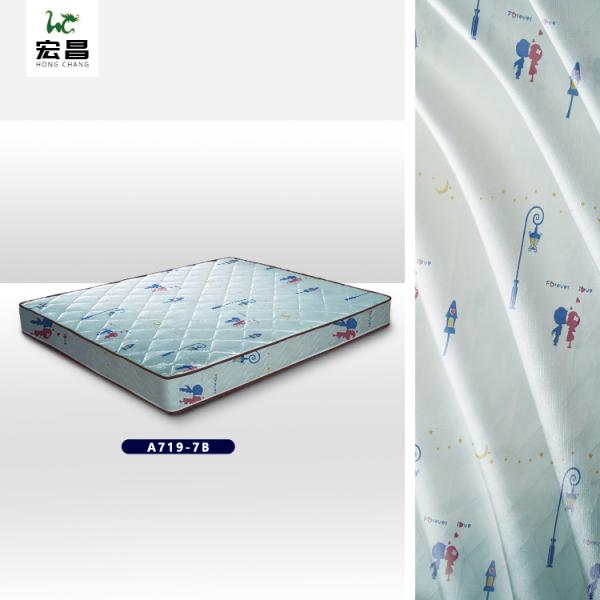 Universal 70g Polyester Tricot Fabric Mattress Cloth Material White Color Printed