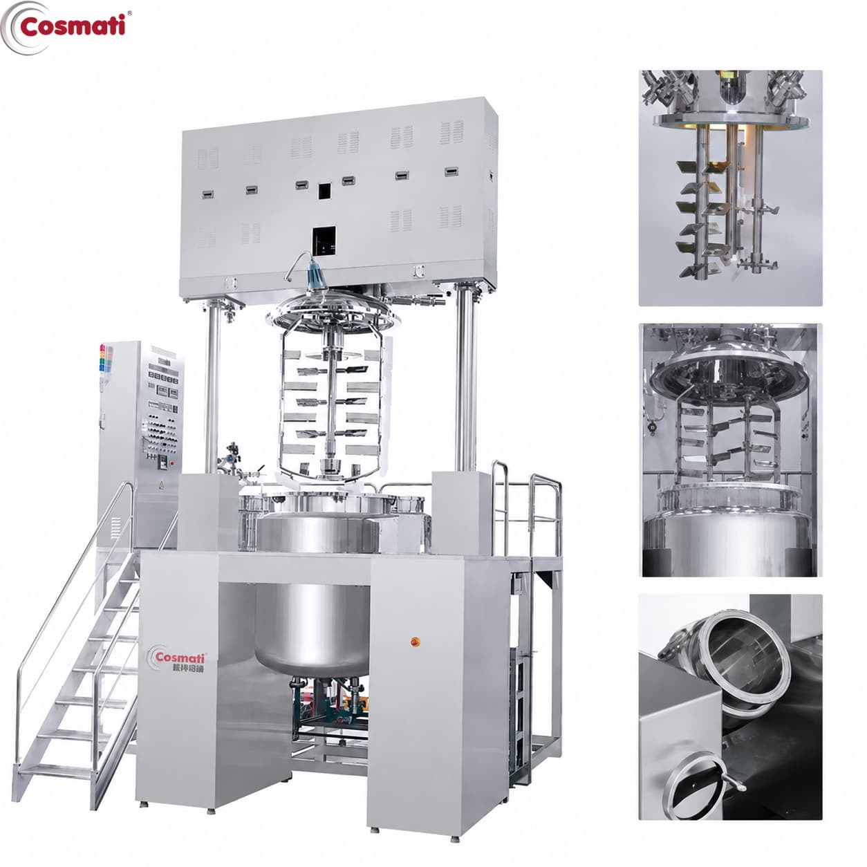 Vacuum Homogenizing Emulsifier Mixer Custom Cream Toothpaste Equipment