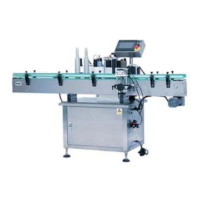 Máquina de rotulagem automática de adesivos de três rolos para posicionamento de garrafas redondas