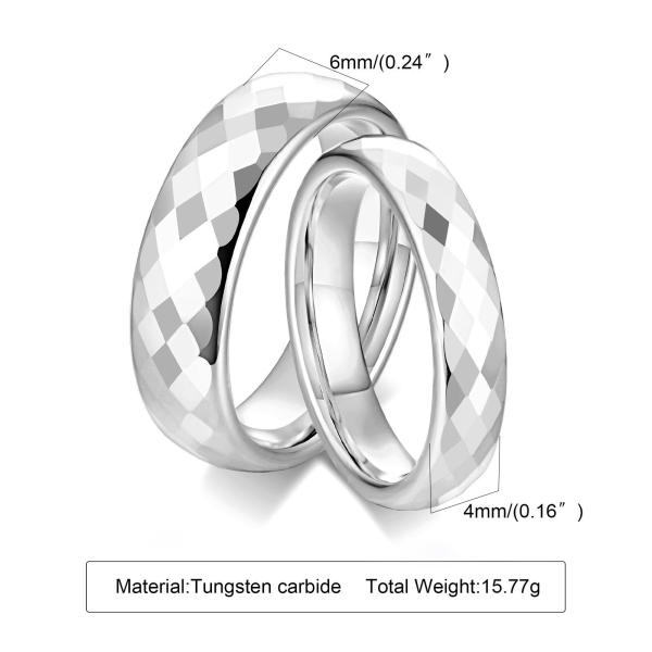 Polish Diamond Cut Faceted Silver Gold Tungsten Wedding Ring for Men Women TRENDY Style Religious Type