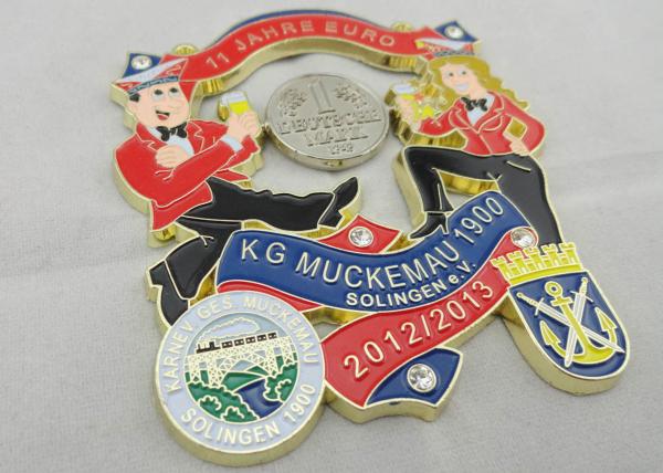 Pewter / Zinc Alloy Die Cast, Die Struck, Stamped Muckemau Carnival Medal with Ribbon