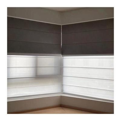 Customizable Woven Roman Shade Cordless Printed Blinds Windows Linen Shades Blackout