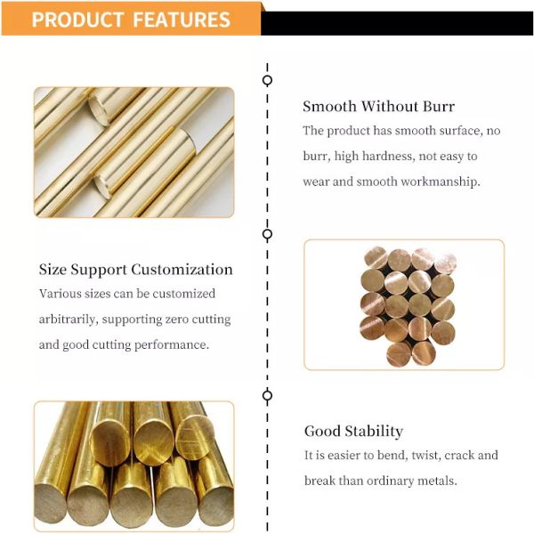 Barra de cobre pura do cobre do diâmetro 3mm-500mm Rod TISCO C10200 C11000