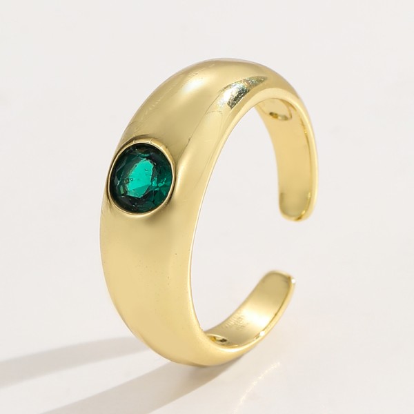 Clear Emerald CZ 14K Gold Plated Adjustable Dubai Gold Star Finger Rings Jewelry Designs for Women Gift