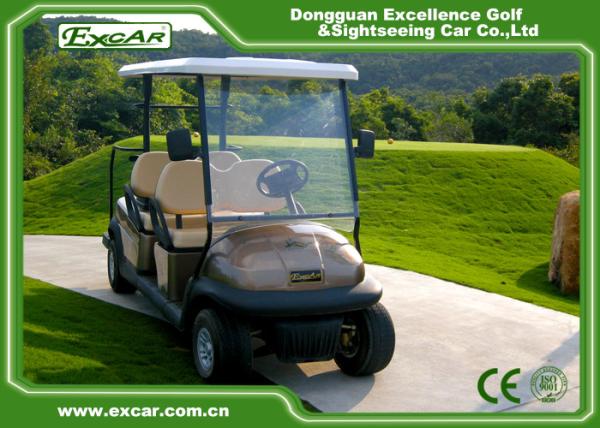 6 Person Electric Golf Buggy Brown Color Separately Motorised Golf Buggies