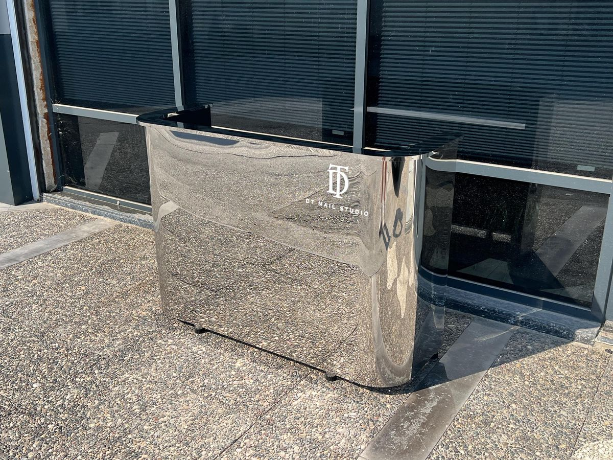3D Water Ripple Texture Stainless Steel Custom Sculpture Bar Counter For Restaurant