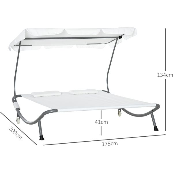 Adjustable Canopy Steel Frame Hammock for Outdoor Poolside Lounging and Relaxation