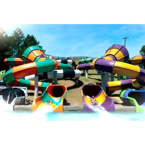 Honeycomb Thematic Aqua Park Water Slide Steel Structure 17M