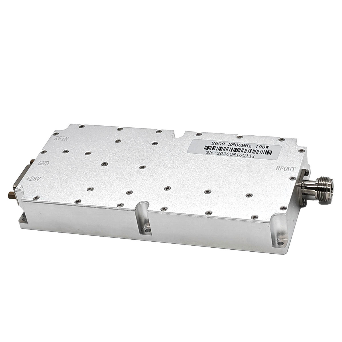 Aluminum Shell RF Signal Block Amplifier Module 4–8 GHz 50W Anti Drone 28V Customized
