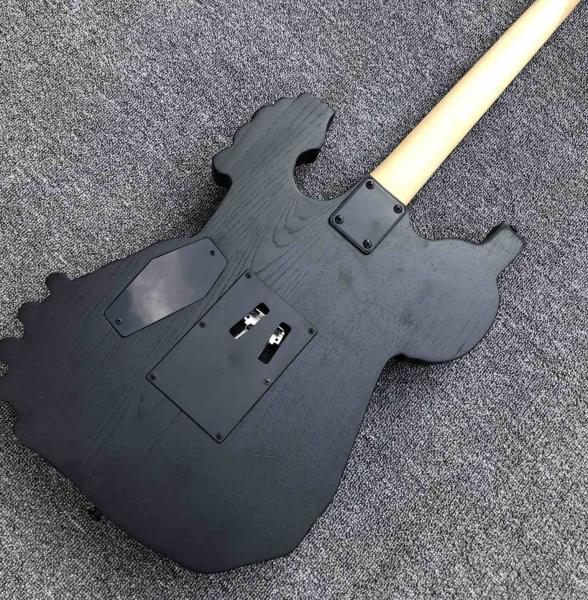 Top Quality 6 Strings Bones Black Skull Electric Guitar