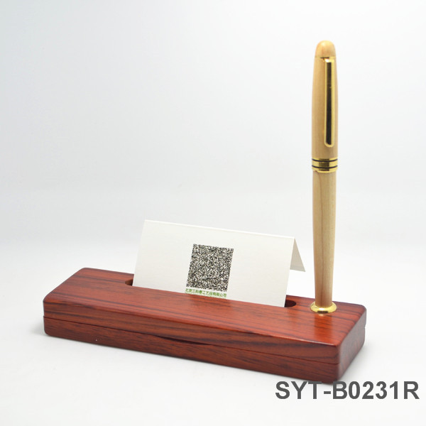 Multifunctional Wooden Business Pen case Customisable with Logos for Corporate Gifts.