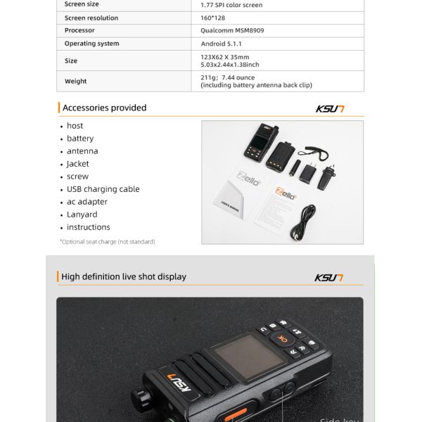 GPS WiFi POC Network Walkie Talkie 4G POC Two Way Radio with Long Range Communication
