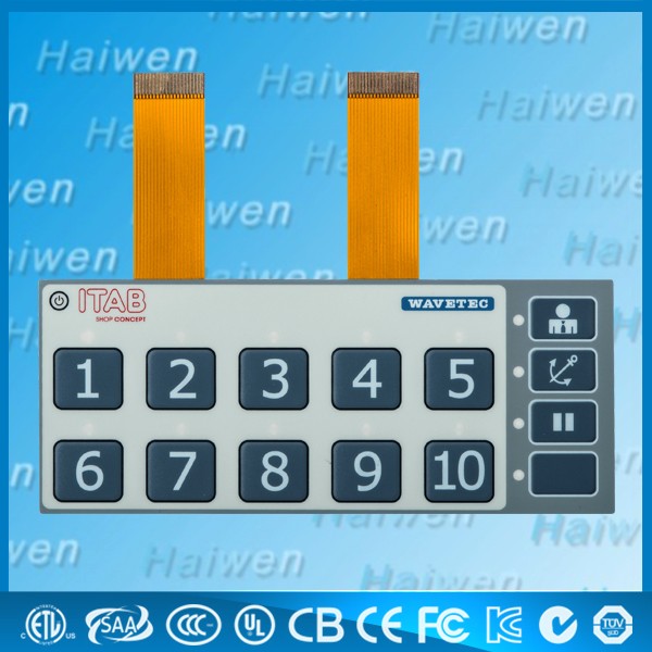 Custom Screen Printing FPC Membrane Switch Keypad With Polyester Dome