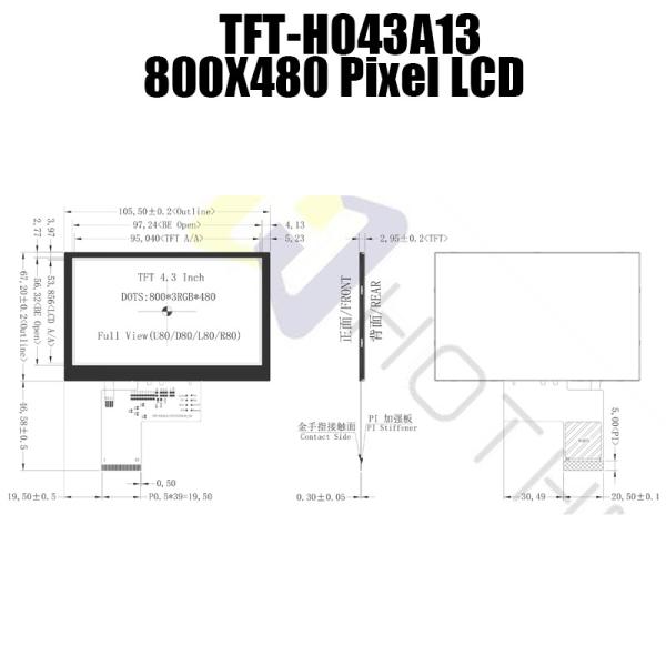 4.3 TFT LCD Display Module With LVDS Interface