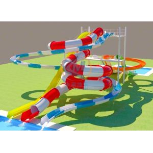 Combined Spiral Water Slide Durable Safety For Outdoor Play Pool