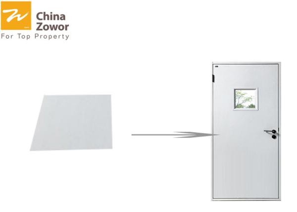 BS Certified White Color 90 Minute Insulated Fire Door With Vision Panel