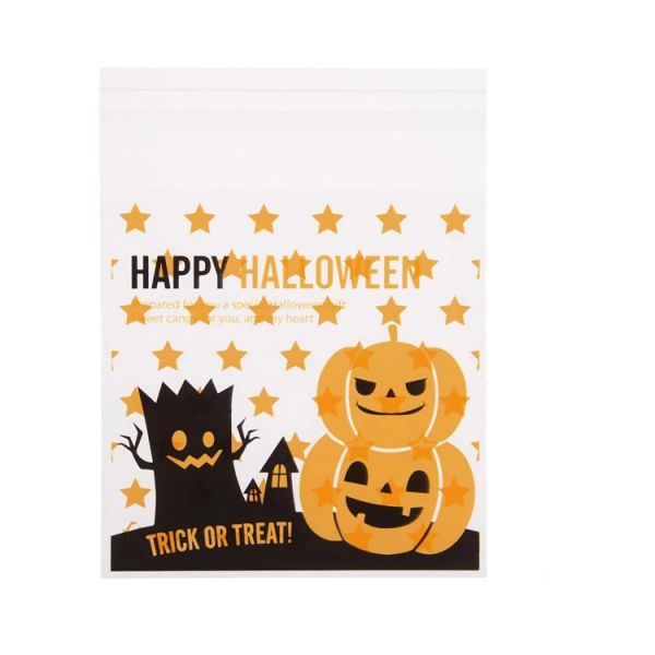 Self Adhesive 10*10cm OPP Poly Packaging Bag For Halloween Treat