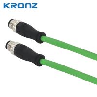 M12 IE Connecteur PUR Drag Chain vert câble Ethernet double bouclier 4 broches