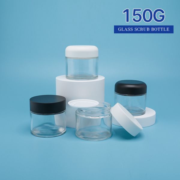 Recycled Glass Cosmetic Jar 150g Scrub Peeling Salicylic Acid Nutritious Skincare Packaging