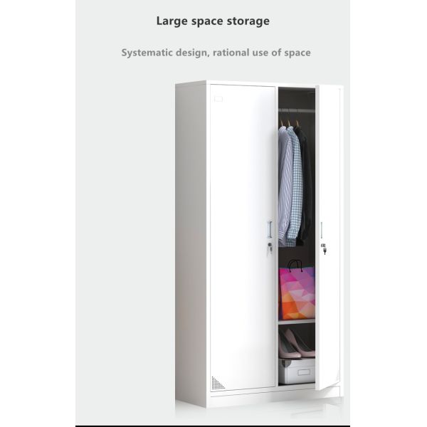 Knock Down Steel Double Door Locker Clothes Storage Rust Resistance