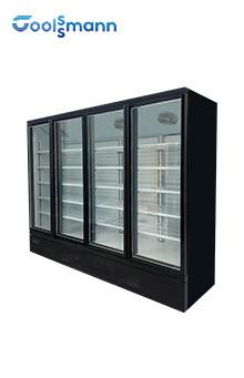 1700L Glass Door Display Freezer , LED Glass Front Drink Fridge 2m Height
