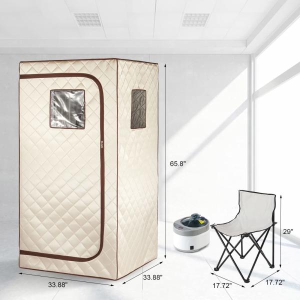 4L Full Body Portable Steam Sauna With Time Control 0-99 Minutes And Waterproof Cloth