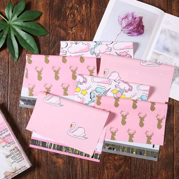 Frosted White Poly Mailer Bags Plastic Postage Bags 9C Printing