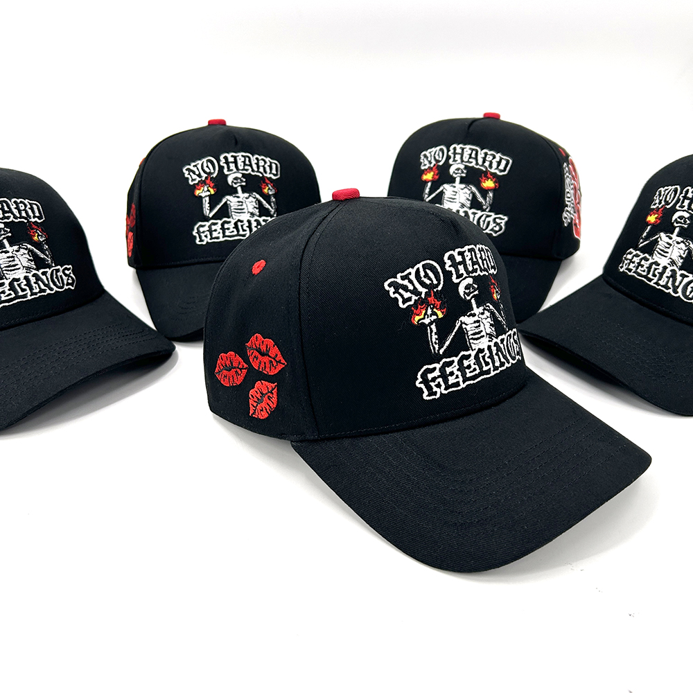 A Frame Cotton Fabric Mens Baseball Hat 5 Panel Custom Embroidered Logo