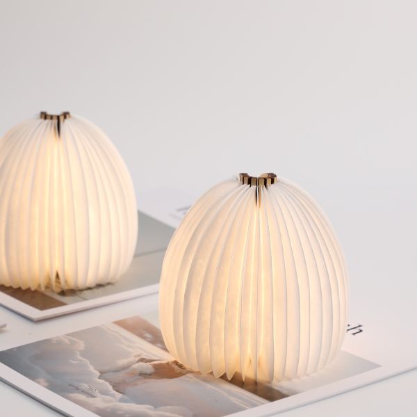 Wooden Folding Book Paper Origami Table Lamp Reading Warm White Night Light