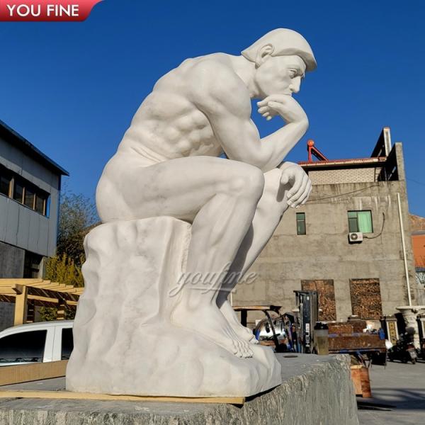 Custom Outdoor Lawn Marble Sitting Man Statue