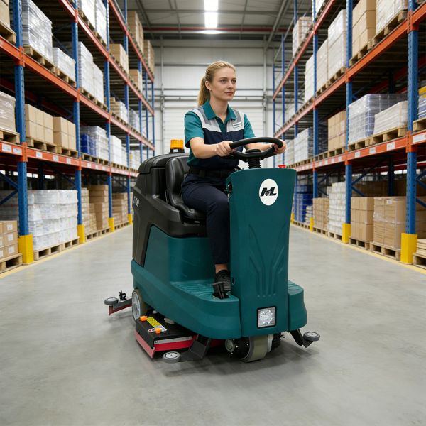 Floor Scrubber Rider Dryer Ride On Dual Brush 5500㎡/H 110L