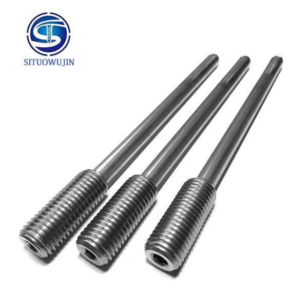 Custom 304 Stainless Steel M16 Adjusting Screw Rod CNC Machined Threaded Fastener for Heavy-Duty Applications