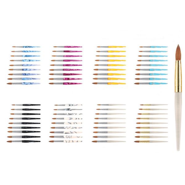 влияние 3Д крася акриловый набор щетки искусства ногтя с самыми точными чистыми волосами Колинскы