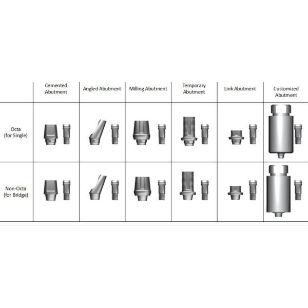 Dental Implant System Customized 2D/3D/Drawing Design and Healing Dental Abutment