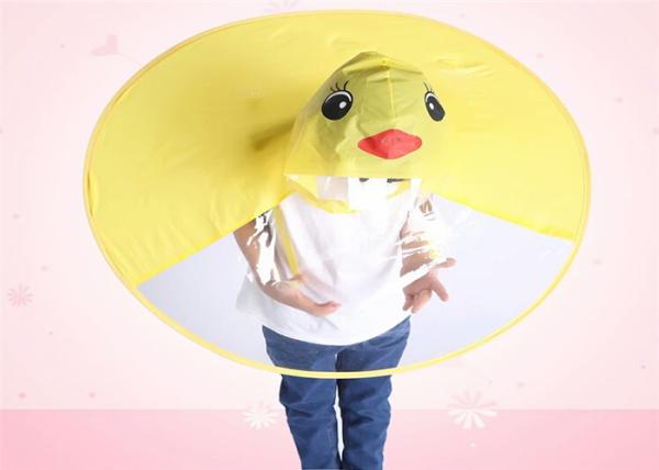 UFO Childrens Waterproof Raincoats , Yellow Duck Raincoat Outdoor Rain Gear For Kids