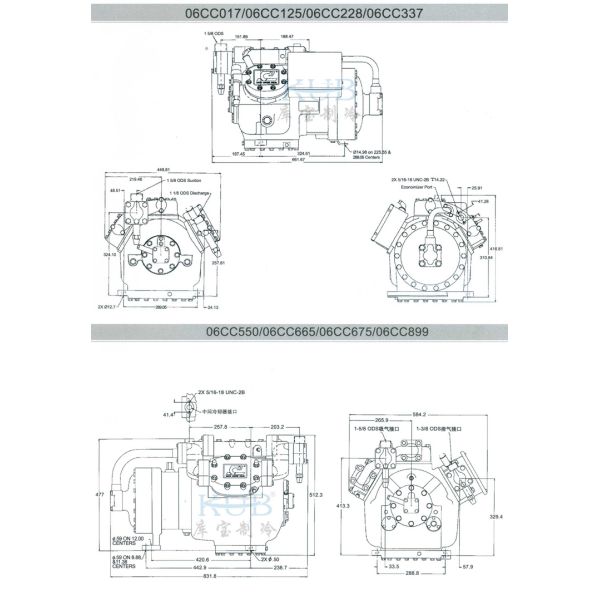Компрессор R404a холодильных установок 06CC899 30hp Reciprocating рефрижерация с низким уровнем 2 этапов